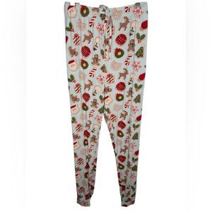 Caden Lane Light Blue Christmas Print Bamboo Pajama Jogger Pants